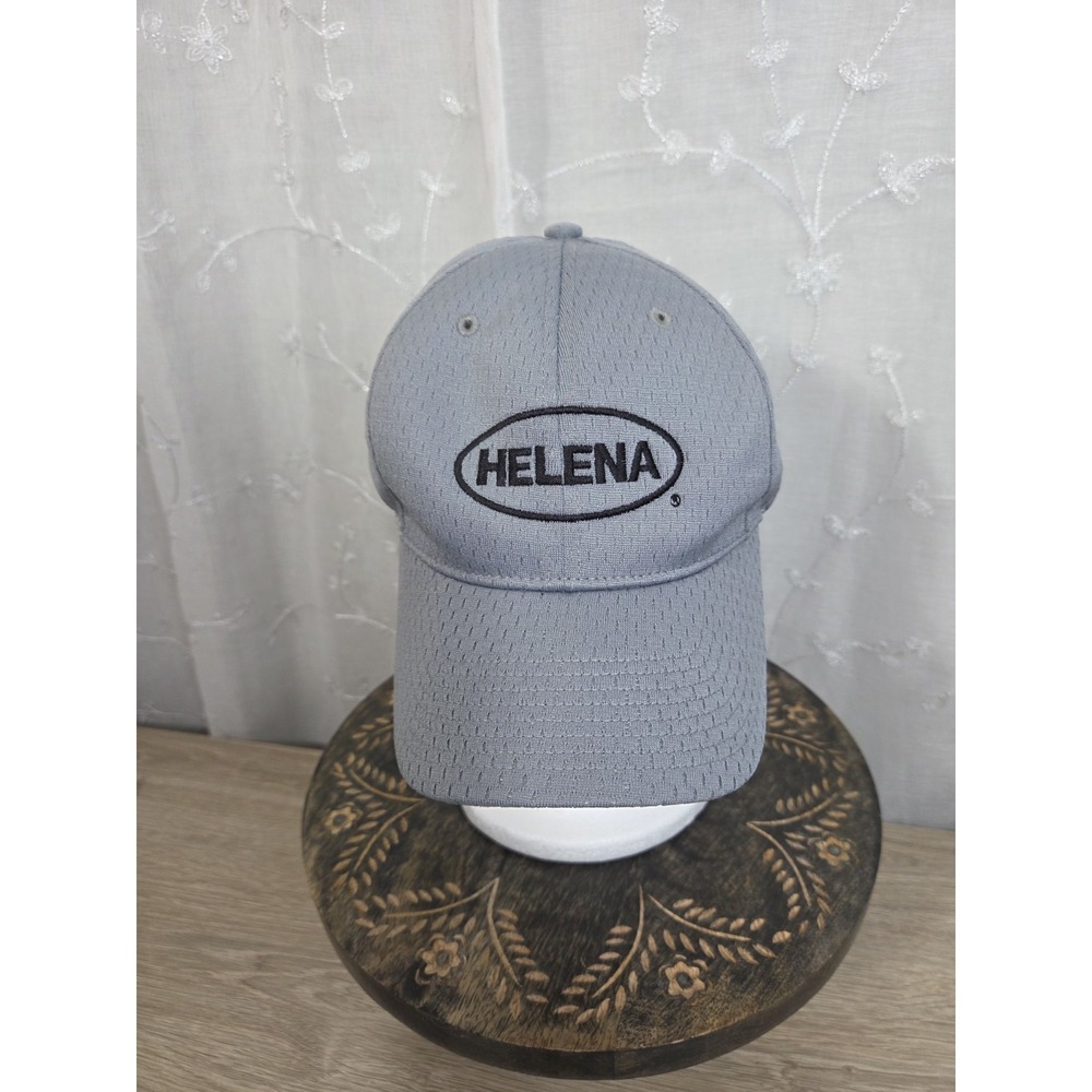 HELENA Gray Jersey Mesh Baseball Hat Cap Adjustable Strap